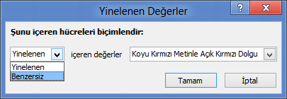Koşullu Biçimlendirme 