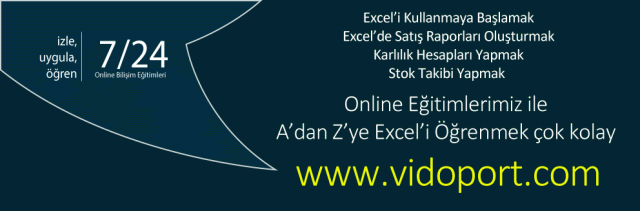 vidoport.com Excel Eğitimleri