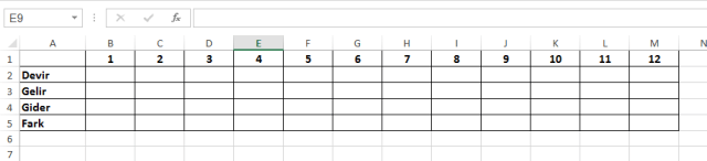 Excel KDV Takip Tablosu Oluşturmak