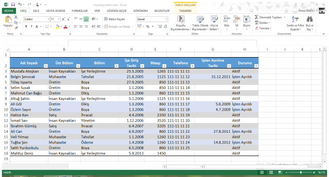 vidoport.com Excel Özet Tablo Eğitimleri