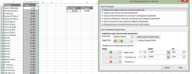 Vidoport.com Koşullu Biçimlendirme'yi kullanmak
