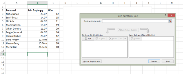 Excel'de Grantt Grafikleri Yaratmak