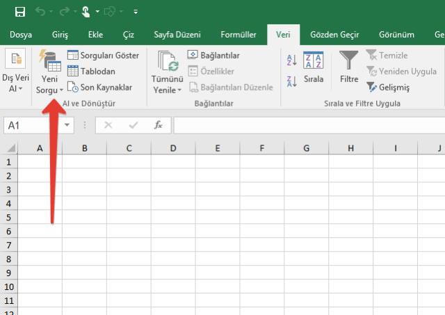 Excel'de Al ve Dönüştür Özelliği-vidoport