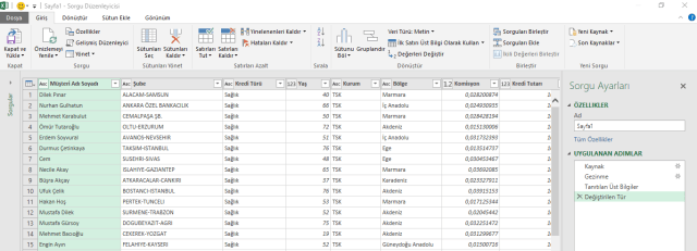 Excel'de Al ve Dönüştür de Sorgu Ekranı vidoport.com