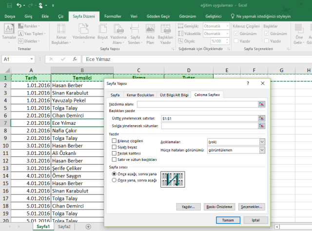 Excel de başlıkları yazdırmak vidoport.com.png