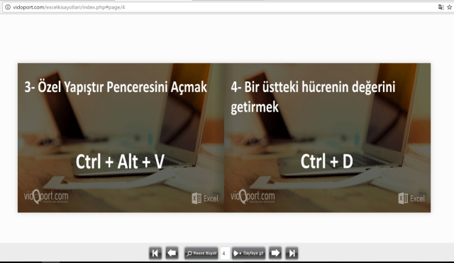 Excel de kullanılan kısayollar vidoport.png