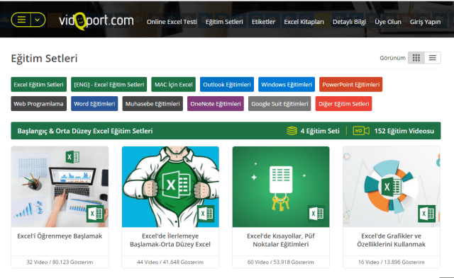 vidoport.com Excel öğrenmeye başlamak eğitim seti.png