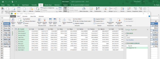 Excel'de Al ve Dönüştür Özelliğinin kullanılması