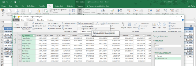 Excel'de Al ve Dönüştür Özelliğinin kullanılması