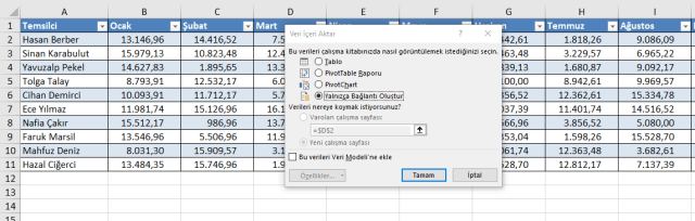Excel'de Al ve Dönüştür Özelliğinin kullanılması