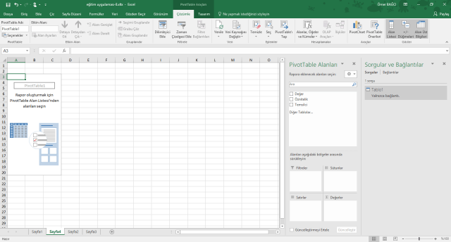 Excel'de Al ve Dönüştür Özelliğinin Kullanılması
