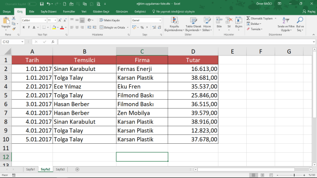 vidoport.com online excel eğitimi