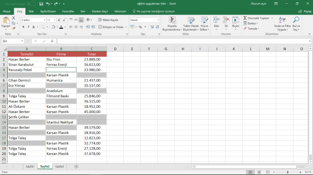 Excel'de boş hücreleri otomatik olarak doldurmak-vidoport