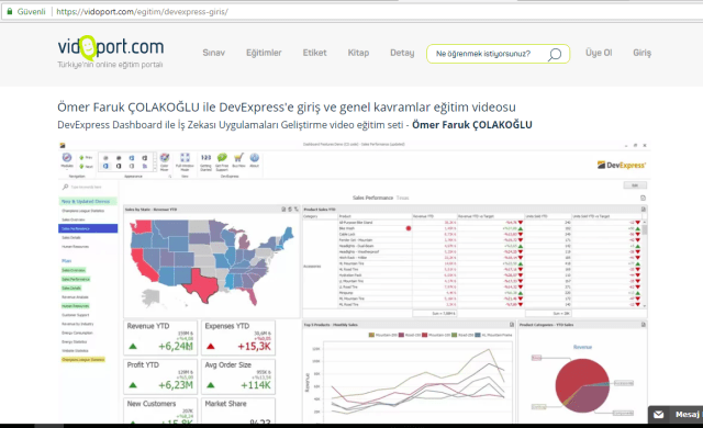 Developer Express Eğitimleri vidoport.com'da