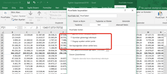 Özet Tabloları yenileme nasıl yapılır